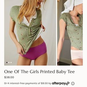 Free People One Of The Girls Printed Baby Tee Short Sleeve Floral Top